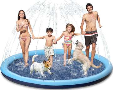 Kids Dog Splash Pad Sprinkler - Jasonwell Non Slip Dog Sprinkler Pad Splash Pool Puppy Dog Pool Summer Outdoor Water Toys Backyard Durable Splash Pad Toddlers Kids Small Medium Large Dogs Pets 3XL-B - Jasonwell